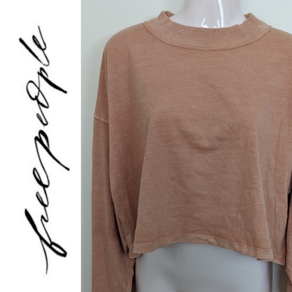 Free People Tops - Free People we the free cotton long sleeve T-shirt peach Large